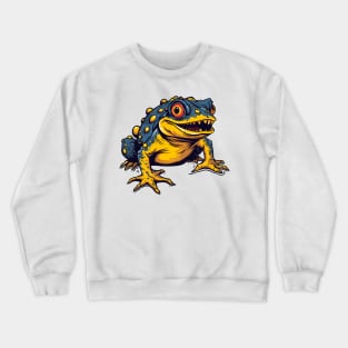 Carnivorous toad, blue and yellow Crewneck Sweatshirt